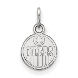 Sterling Silver NHL Edmonton Oilers XS (Tiny) Disc Charm or Pendant